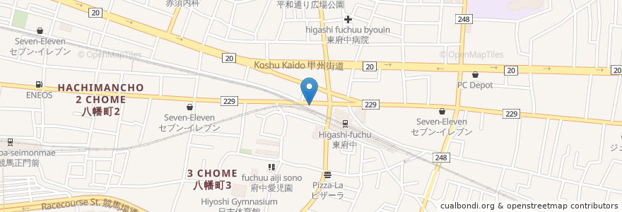 Mapa de ubicacion de あじさい en Japan, Tokio, 府中市.