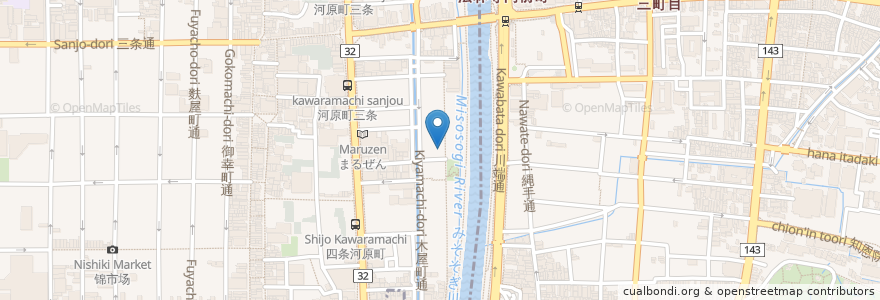 Mapa de ubicacion de Rocking bar ing en اليابان, 京都府, 京都市, 中京区.