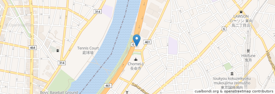 Mapa de ubicacion de 言問団子 en Giappone, Tokyo, 墨田区.