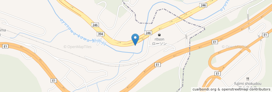 Mapa de ubicacion de ドライブイン富士 en Japón, Prefectura De Shizuoka, Distrito De Sunto, Yamakita, Oyama.