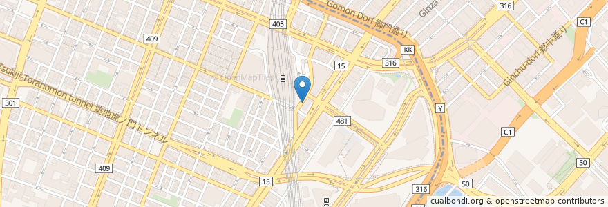 Mapa de ubicacion de 新橋珈琲店 S.P.I.D Group en Japon, Tokyo, 港区.
