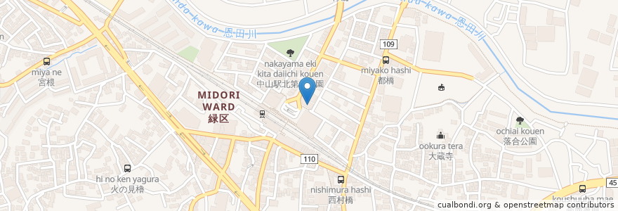 Mapa de ubicacion de 池田耳鼻科 en Japón, Prefectura De Kanagawa, Yokohama, 緑区.