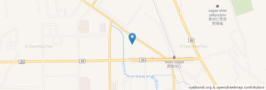 Mapa de ubicacion de コマチ en 日本, 山形県, 寒河江市.