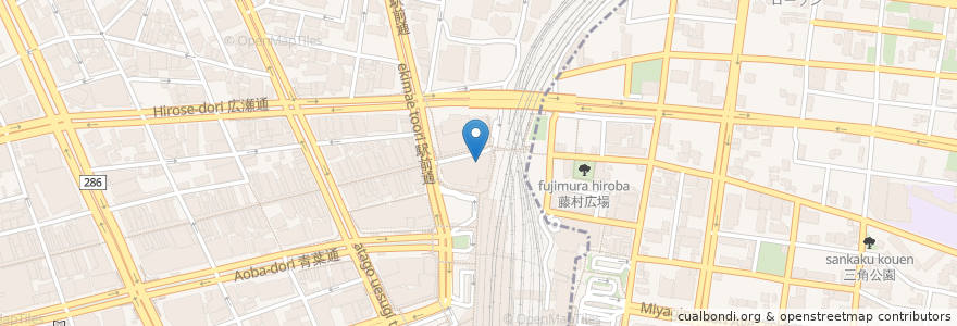Mapa de ubicacion de スルガ銀行 仙台支店 en اليابان, 宮城県, 仙台市, 青葉区.