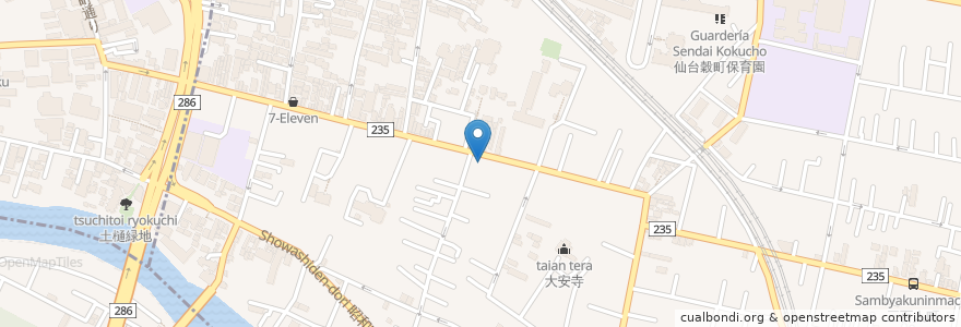Mapa de ubicacion de 佐瀬歯科医院 en اليابان, 宮城県, 仙台市.