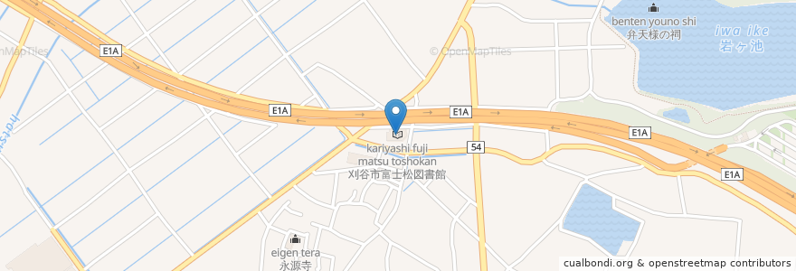 Mapa de ubicacion de 刈谷市富士松図書館 en Japonya, 愛知県, 刈谷市.