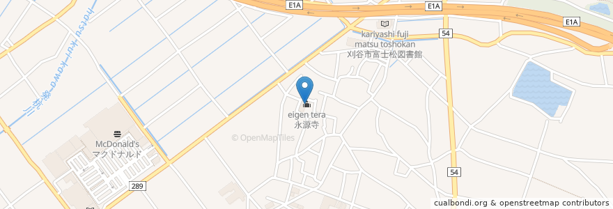 Mapa de ubicacion de 永源寺 en 日本, 愛知県, 刈谷市.