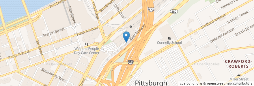 Mapa de ubicacion de Penn Station en Estados Unidos De América, Pensilvania, Allegheny County, Pittsburgh.