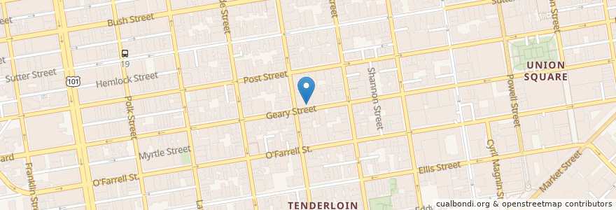 Mapa de ubicacion de Mensho Ramen en アメリカ合衆国, カリフォルニア州, サンフランシスコ, San Francisco.