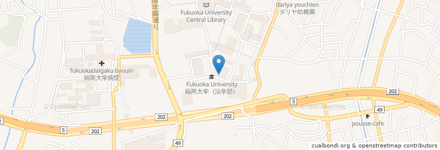 Mapa de ubicacion de モスバーガー en 日本, 福岡県, 福岡市, 城南区.