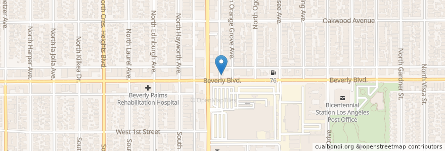 Mapa de ubicacion de Bagel Broker en United States, California, Los Angeles County, Los Angeles.