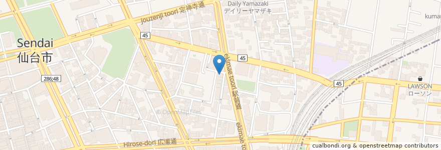 Mapa de ubicacion de 渡辺眼科医院 en Japon, Préfecture De Miyagi, 仙台市, 青葉区.