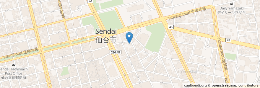 Mapa de ubicacion de かんとうクリニック en Япония, Мияги, 仙台市, 青葉区.