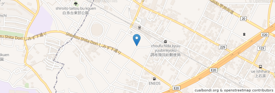 Mapa de ubicacion de タイムズ en 일본, 도쿄도, 調布市.