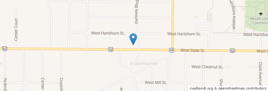 Mapa de ubicacion de College Inn Restaurant en United States, Ohio, Stark County, Alliance.