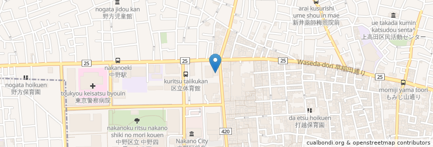 Mapa de ubicacion de やよい軒 en Jepun, 東京都, 中野区.