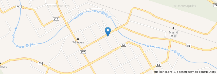 Mapa de ubicacion de 釧路信金弟子屈支店 en Japonya, 北海道, 釧路総合振興局, 川上郡, 弟子屈町.