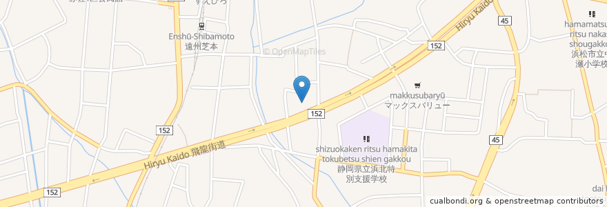 Mapa de ubicacion de 浜松信用金庫 en Jepun, 静岡県, 浜松市, 浜北区.