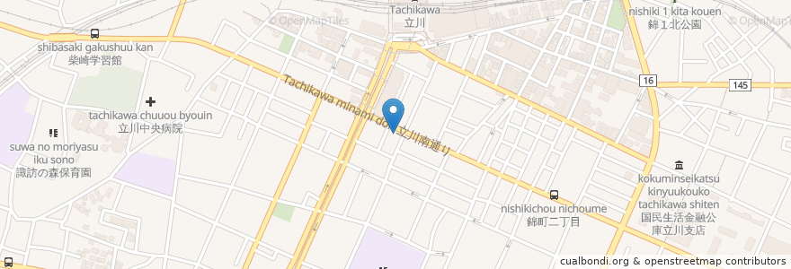 Mapa de ubicacion de 新窯ピッツァとイタリアン en Япония, Токио, Татикава.