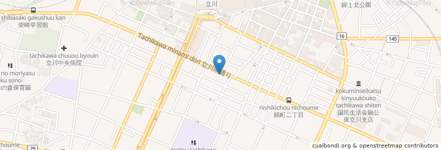 Mapa de ubicacion de たけだなおや歯科 en Japan, 東京都, 立川市.
