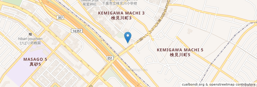 Mapa de ubicacion de 子安神社 en Jepun, 千葉県, 千葉市, 花見川区.