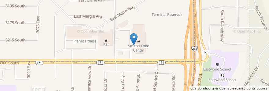 Mapa de ubicacion de Starbucks en 미국, 유타 주, Salt Lake County, Millcreek.