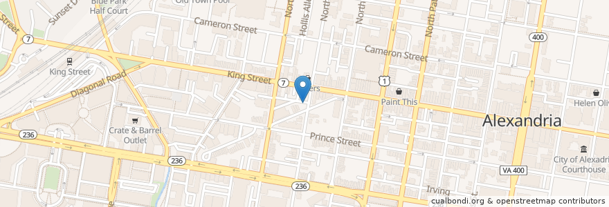 Mapa de ubicacion de Casa Rosada Artisan Gelato en États-Unis D'Amérique, Virginie, Alexandria.