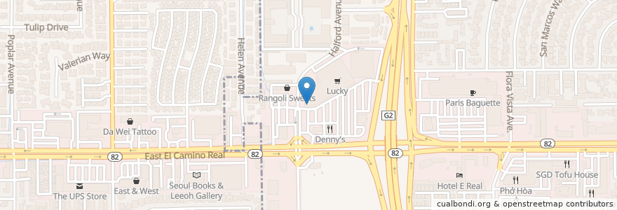 Mapa de ubicacion de Shan Restaurant en Amerika Syarikat, California, Santa Clara County, Santa Clara.