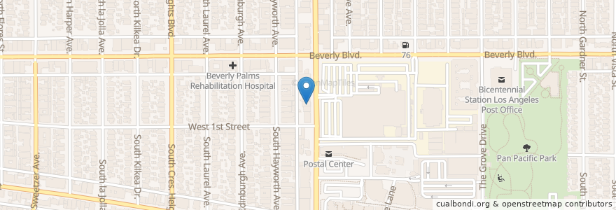 Mapa de ubicacion de Chao Krung Thai en アメリカ合衆国, カリフォルニア州, Los Angeles County, ロサンゼルス.