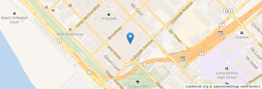 Mapa de ubicacion de Pastabar en 미국, 캘리포니아주, Los Angeles County.