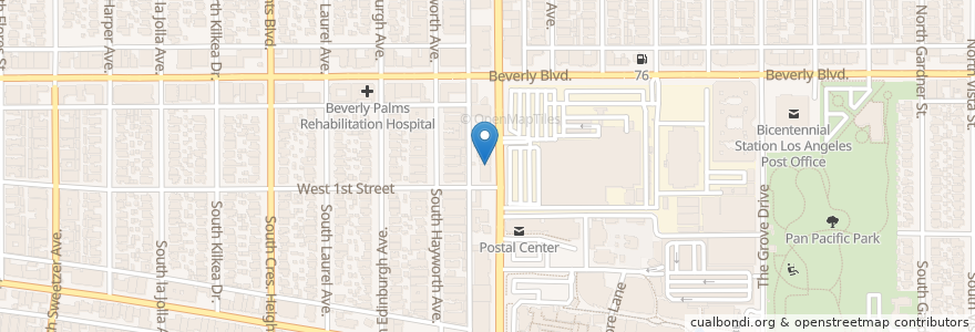 Mapa de ubicacion de Kaya Street Kitchen en الولايات المتّحدة الأمريكيّة, كاليفورنيا, مقاطعة لوس أنجلس, لوس أنجلس.
