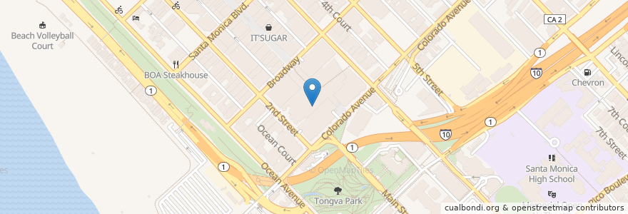 Mapa de ubicacion de Sbarro en Amerika Syarikat, California, Los Angeles County.