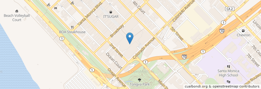 Mapa de ubicacion de Johnny Rockets en United States, California, Los Angeles County.