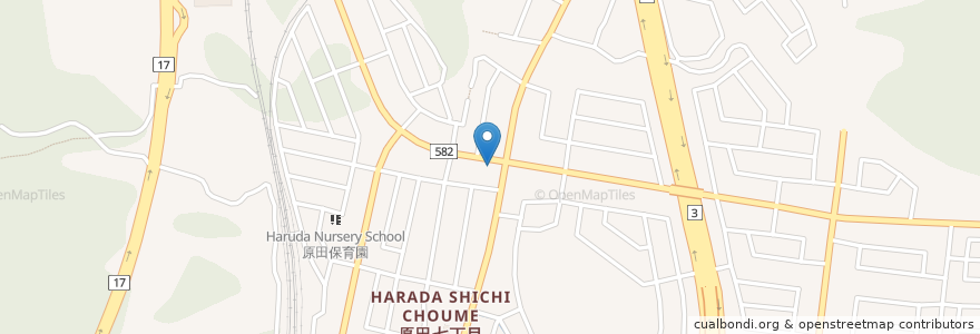 Mapa de ubicacion de ジョイフル 原田店 en Japon, Préfecture De Fukuoka, 筑紫野市.