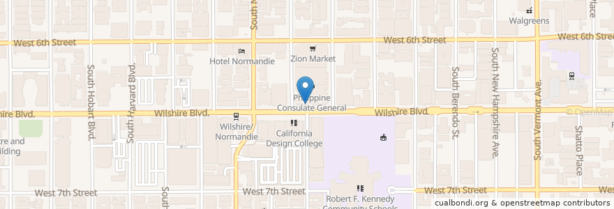 Mapa de ubicacion de Tarboosh Middle East Kitchen en United States, California, Los Angeles County, Los Angeles.