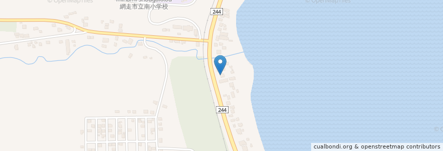 Mapa de ubicacion de 郵便局 en Japão, 北海道, オホーツク総合振興局, 網走市.