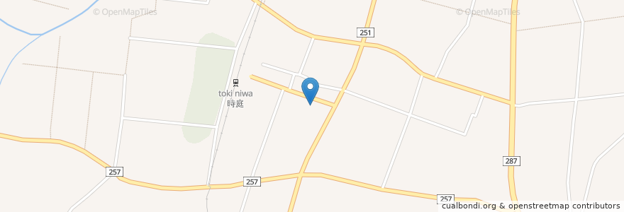 Mapa de ubicacion de 長井時庭簡易郵便局 en Jepun, 山形県, 長井市.