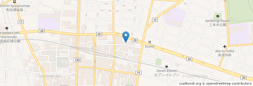 Mapa de ubicacion de Café de croissant en Japón, Tokio, Fuchu.