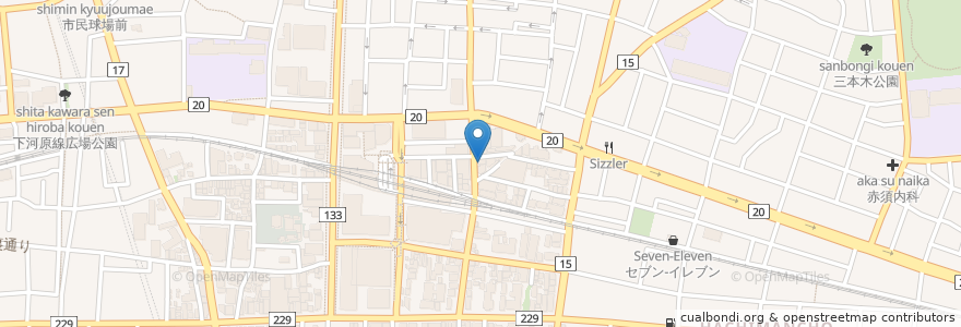 Mapa de ubicacion de 府中酒場 en Japão, Tóquio, 府中市.