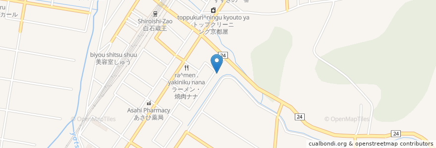 Mapa de ubicacion de 箱崎動物病院 en ژاپن, 宮城県, 白石市.