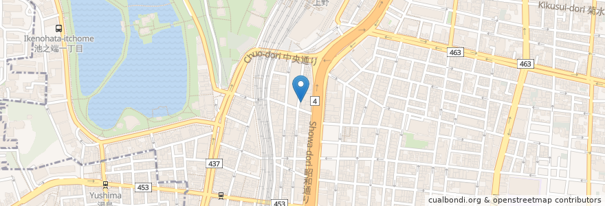 Mapa de ubicacion de やきとり びびび en 日本, 东京都/東京都, 台東区.