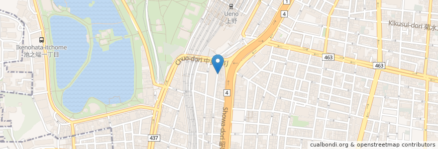 Mapa de ubicacion de じぱんぐ en ژاپن, 東京都, 台東区.