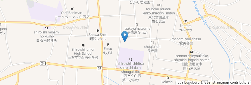 Mapa de ubicacion de スナックビップ en Japon, Préfecture De Miyagi, 白石市.