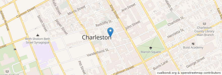 Mapa de ubicacion de Stella's en Estados Unidos Da América, Carolina Do Sul, Charleston County, Charleston.