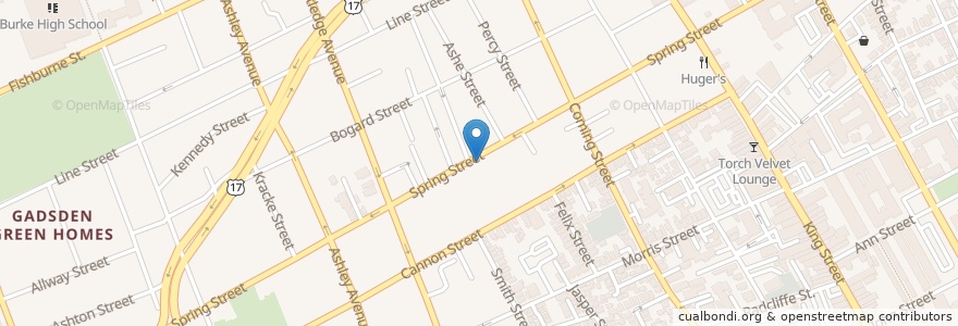 Mapa de ubicacion de Ice Bing Cafe en Vereinigte Staaten Von Amerika, Süd-Carolina, Charleston County, Charleston.