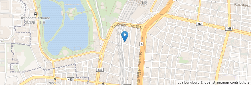 Mapa de ubicacion de 肉バルガブリコ en Japan, 東京都, 台東区.