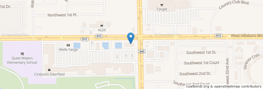 Mapa de ubicacion de AmTrust Bank en Amerika Birleşik Devletleri, Florida, Broward County, Deerfield Beach.