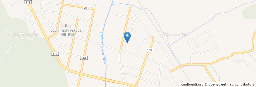 Mapa de ubicacion de 山形銀行 小国支店 en Giappone, Prefettura Di Yamagata, Distretto Di Nishiokitama, Oguni.