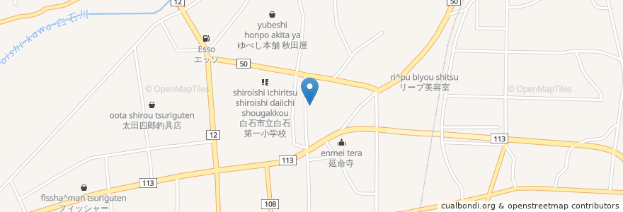 Mapa de ubicacion de えんめい薬局 en 日本, 宮城県, 白石市.