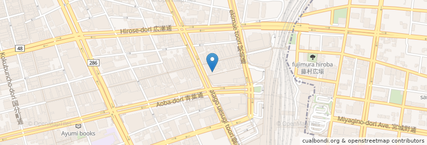 Mapa de ubicacion de いただきコッコちゃん 仙台駅西口店 en 日本, 宮城県, 仙台市, 青葉区.